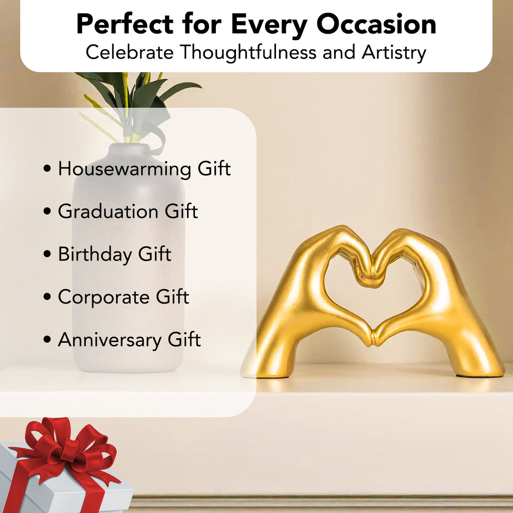 Resin Heart Shaped Love Hands Showpiece for Home Decor & Living Room Decoration