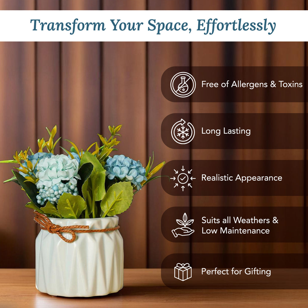 Chrysanthemum Artificial Flowers with Ceramic Vase for Home Decor , Office & Table Decoration (Copy)