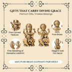 Brass Lakshmi Ganesh Idol with Gift Box for Housewarming, Wedding & Vastu Gifting