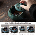 Ceramic Lotus Dhoop Dani for Home Decor & Pooja