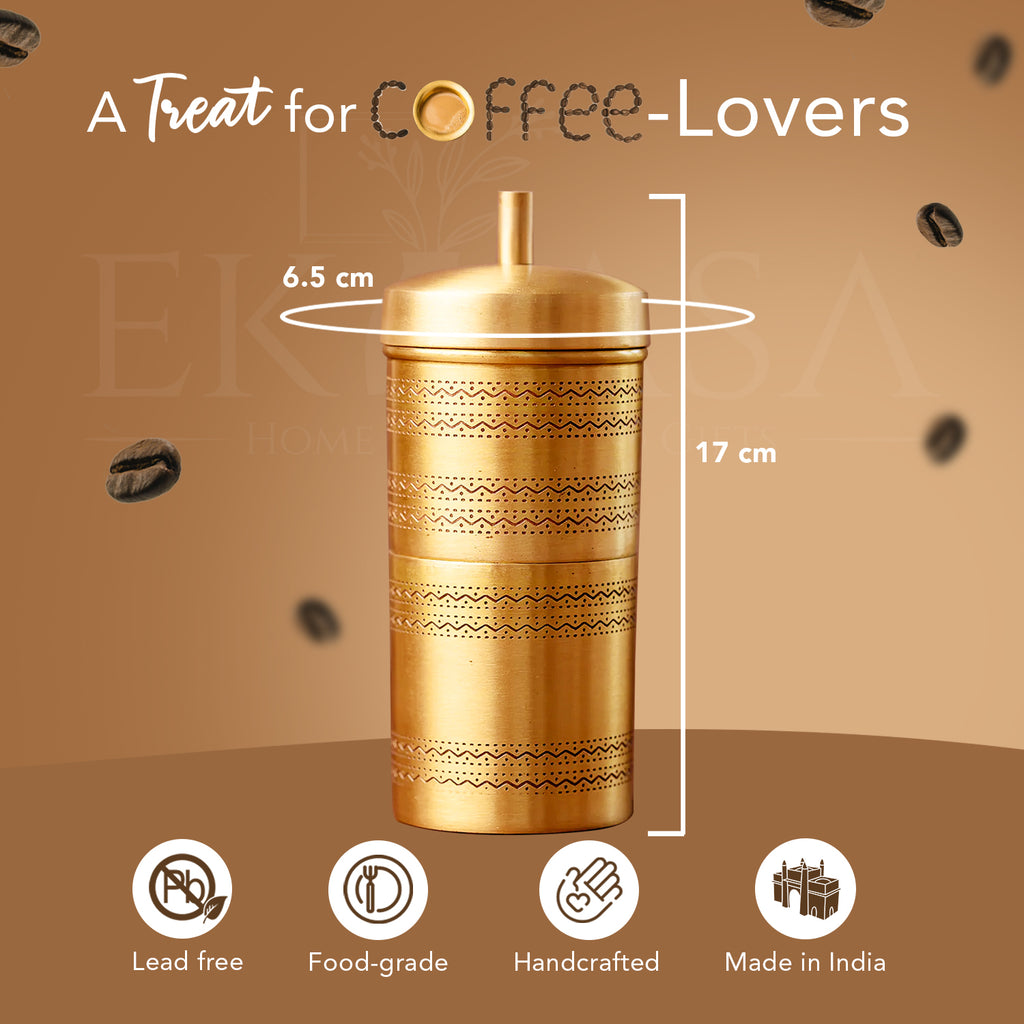 Brass Filter Coffee Maker for Home & Kitchen Use