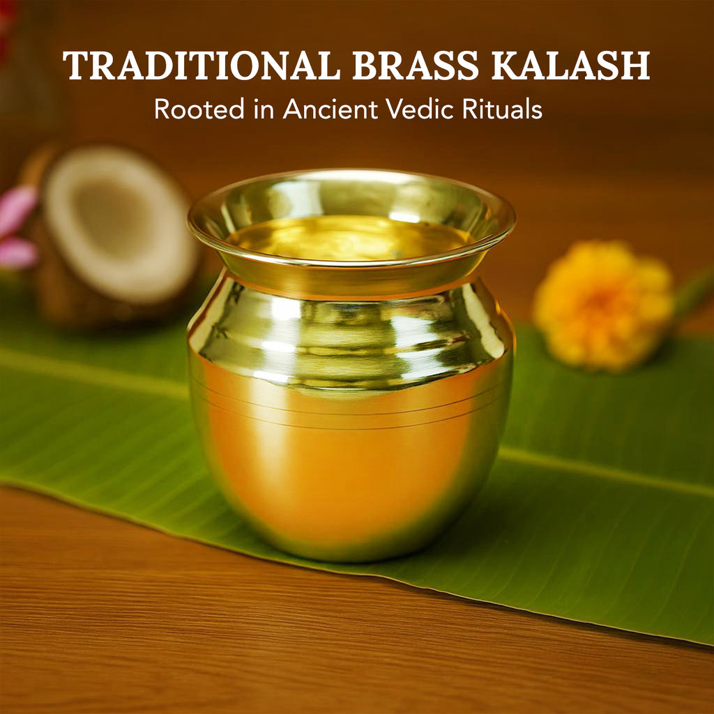 Brass Kalash for Puja & Spiritual Home Decor (500 ML)