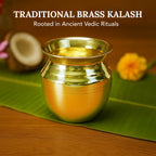 Brass Kalash for Puja & Spiritual Home Decor (500 ML)