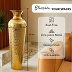 Golden Metal Vase for Home Decor, Living Room & Gifting