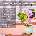 Crochet Cherry Blossom Flowers Pot for Home Decor & Gifting