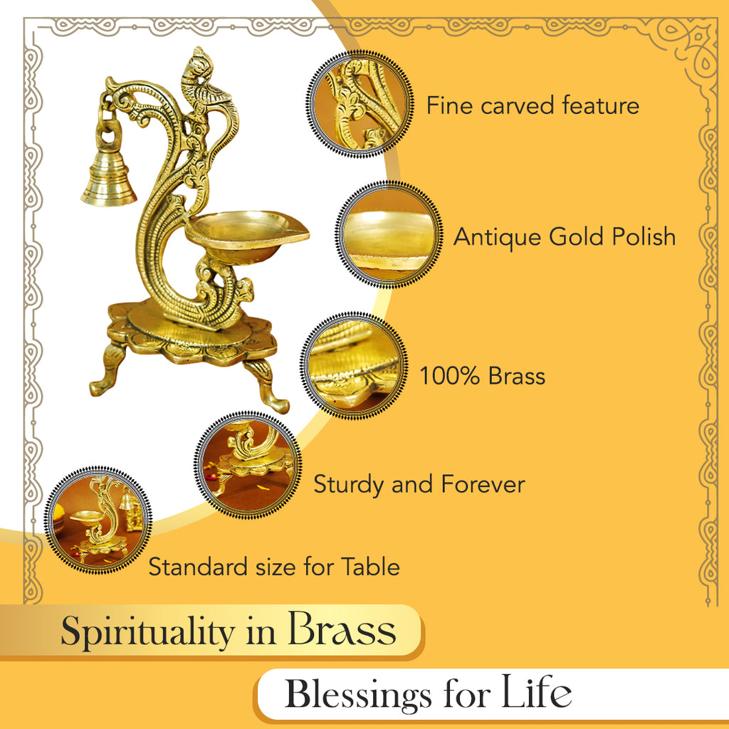 Brass Peacock Diya for Pooja & Home Decor
