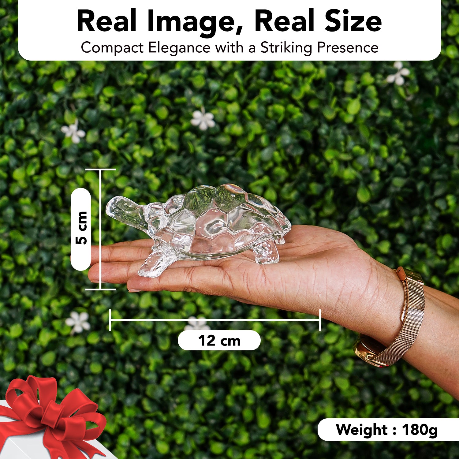Crystal Glass Tortoise Showpiece for Home Decor & Gifting
