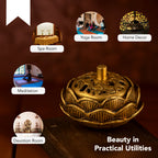 Brass Lotus Dhoop Dani for Home Decor & Pooja