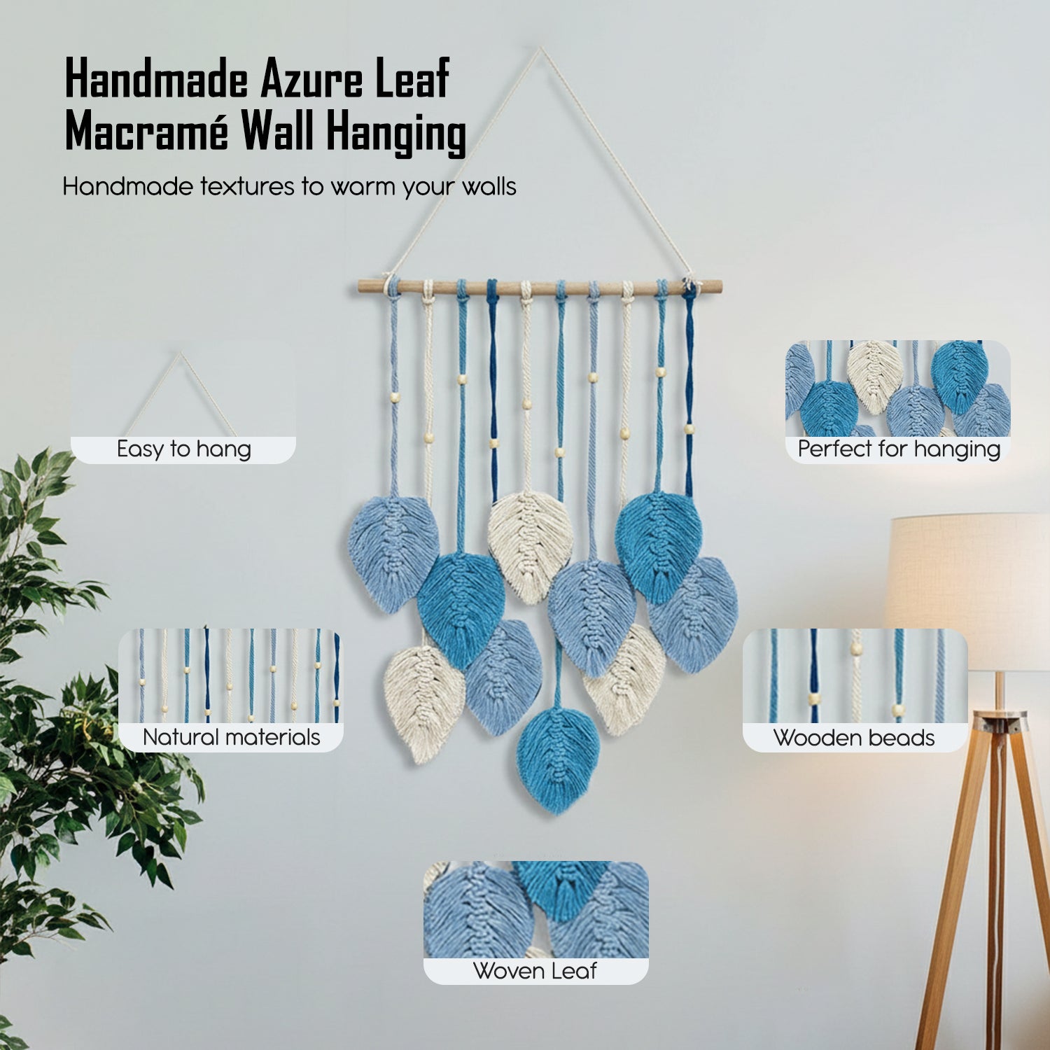 Macrame Leaf Wall Hanging for Home Decor & Gifting