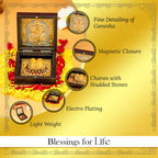 Ganesha 24K Gold Plated Photo Frame Pocket Temple for Home & Spiritual Gifting