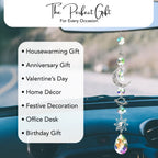 Crystal Sun Catcher Hanging with Metal Pendants for Home Decor, Car Dashboard & Gifting