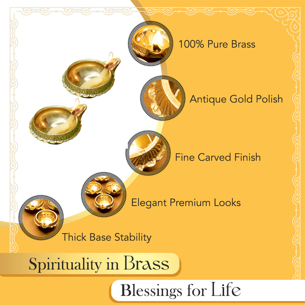 Pure Brass Kuber Diya for Puja & Festive Decor