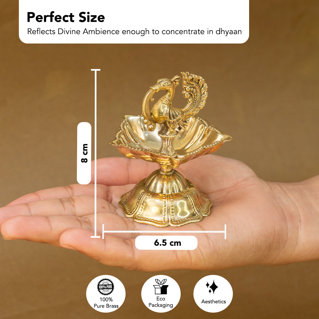 Brass Peacock Panchdeep Diya for Pooja & Home Decor