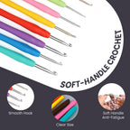 Crochet Beginner Kit with Hooks, Needles & Tools for DIY Craft Learning