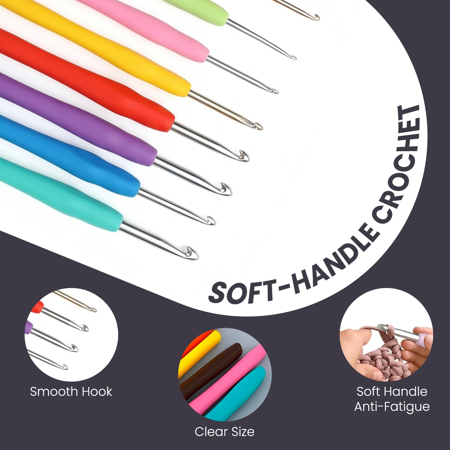 Crochet Beginner Kit with Hooks, Needles & Tools for DIY Craft Learning