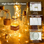 Glass Bud Vases Set of 5 for Home Decor & Gfting