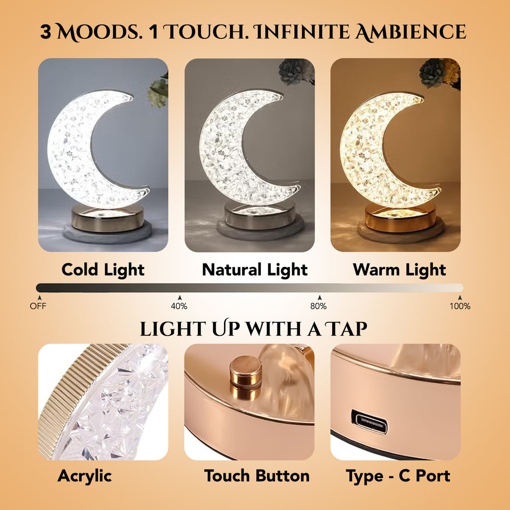 Moon Table Lamp for Bedroom, Living Room, Home Decor & Gifting