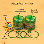 Haldi Kumkum Bangles Return Gifts Set of 10 for Wedding & Festive Gifting