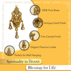 Brass Wall Hanging Diya with Bells for Home Decor & Pooja