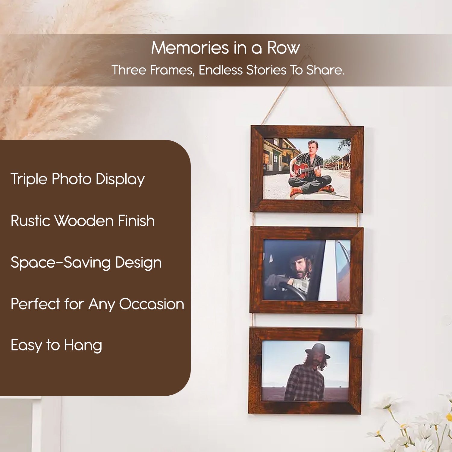 Wooden Wall Hanging Photo Frame for Home Decor