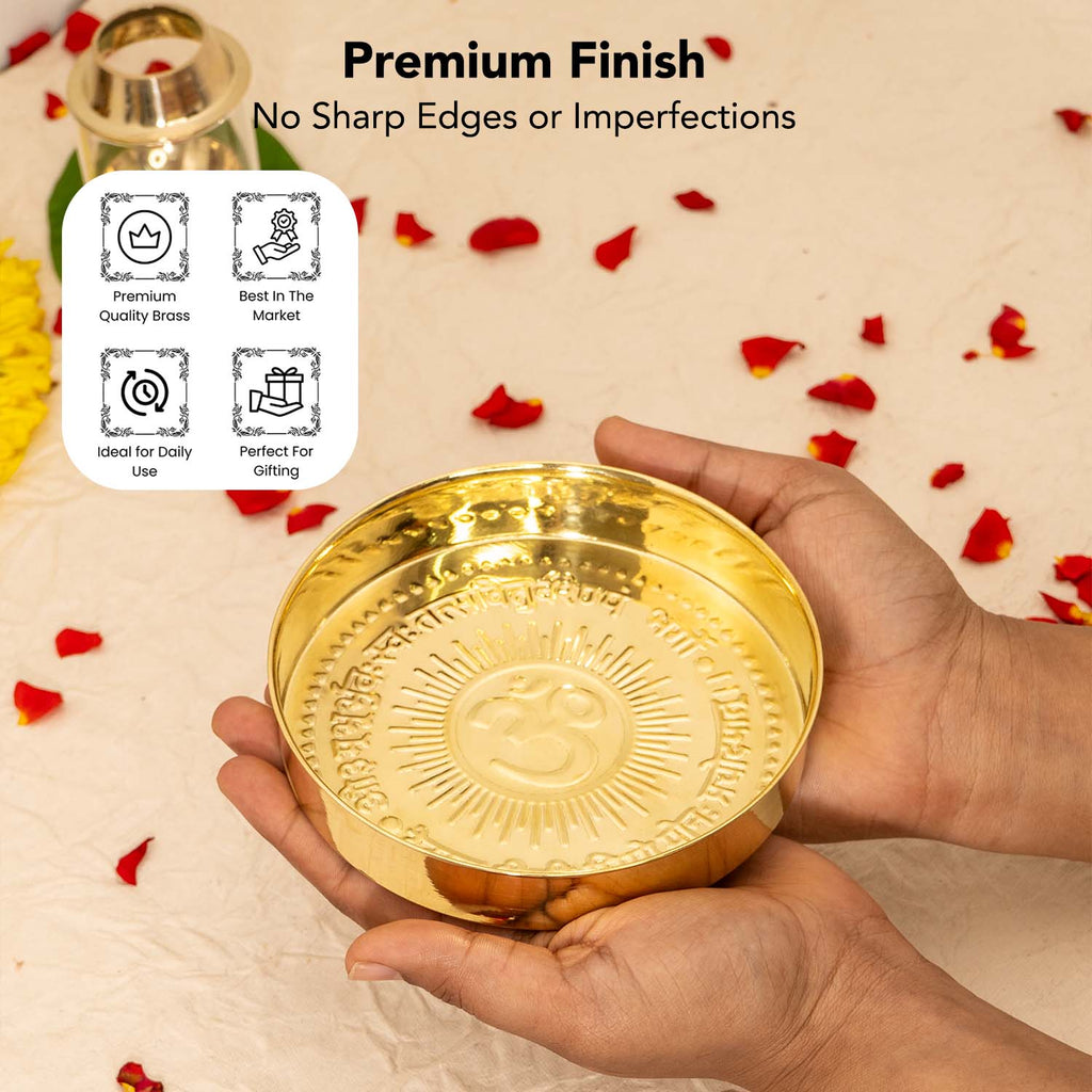 Pure Brass Pooja Thali for Temple Use & Gifting