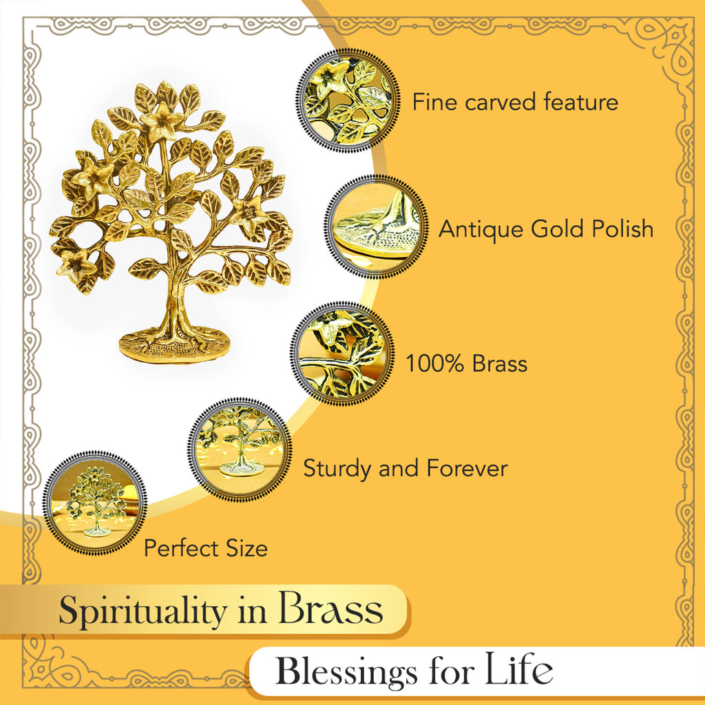 Brass Kalpavriksha Tree Showpiece for Home Decor & Gifting