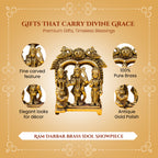 Brass Ram Darbar Idol with Gift Box for Housewarming, Wedding & Gifting