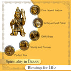 Pure Brass Hanuman Ji Idol for Home Puja, Office Desk & Car Dashboard