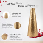 Tapered Golden Metal Vase for Home Decor, Living Room & Gifting