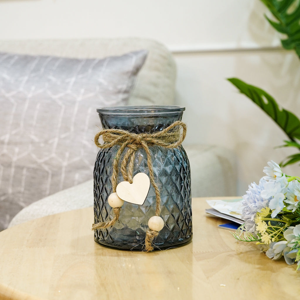 Glass Flower Vase for Home Decor, Table Decor & Gifting