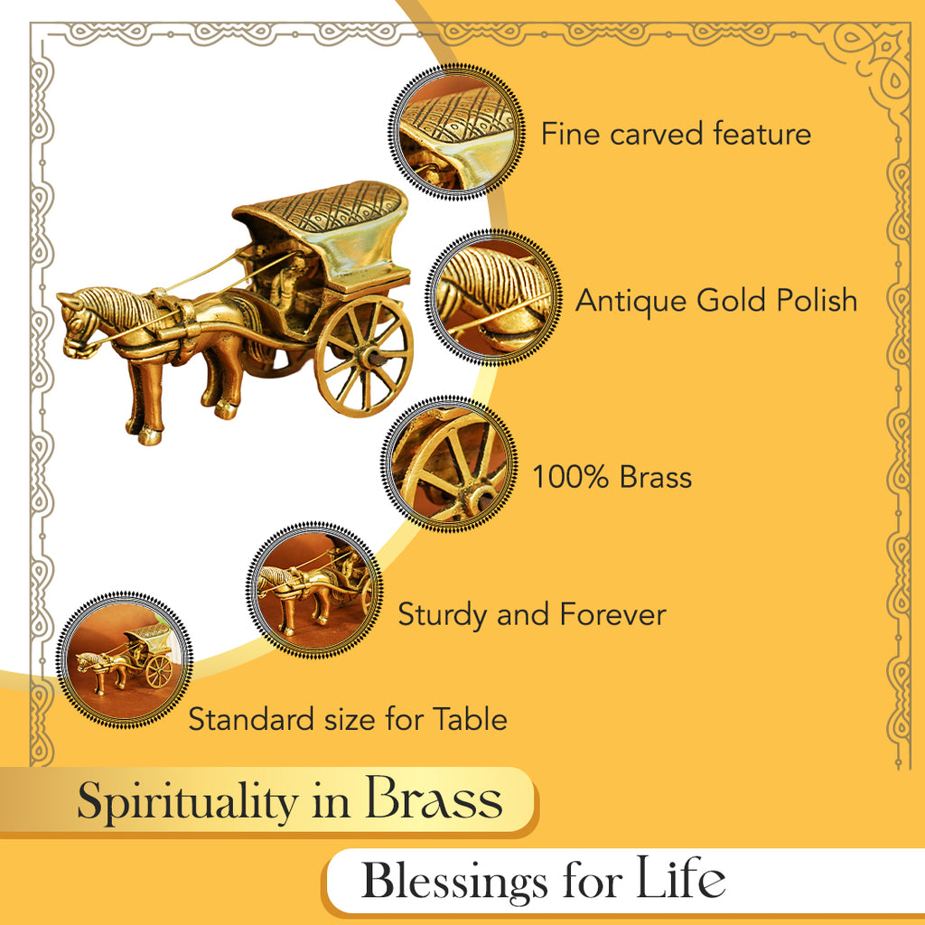 Brass Bullock Cart Showpiece for Home Decor, Office Decor & Gifting