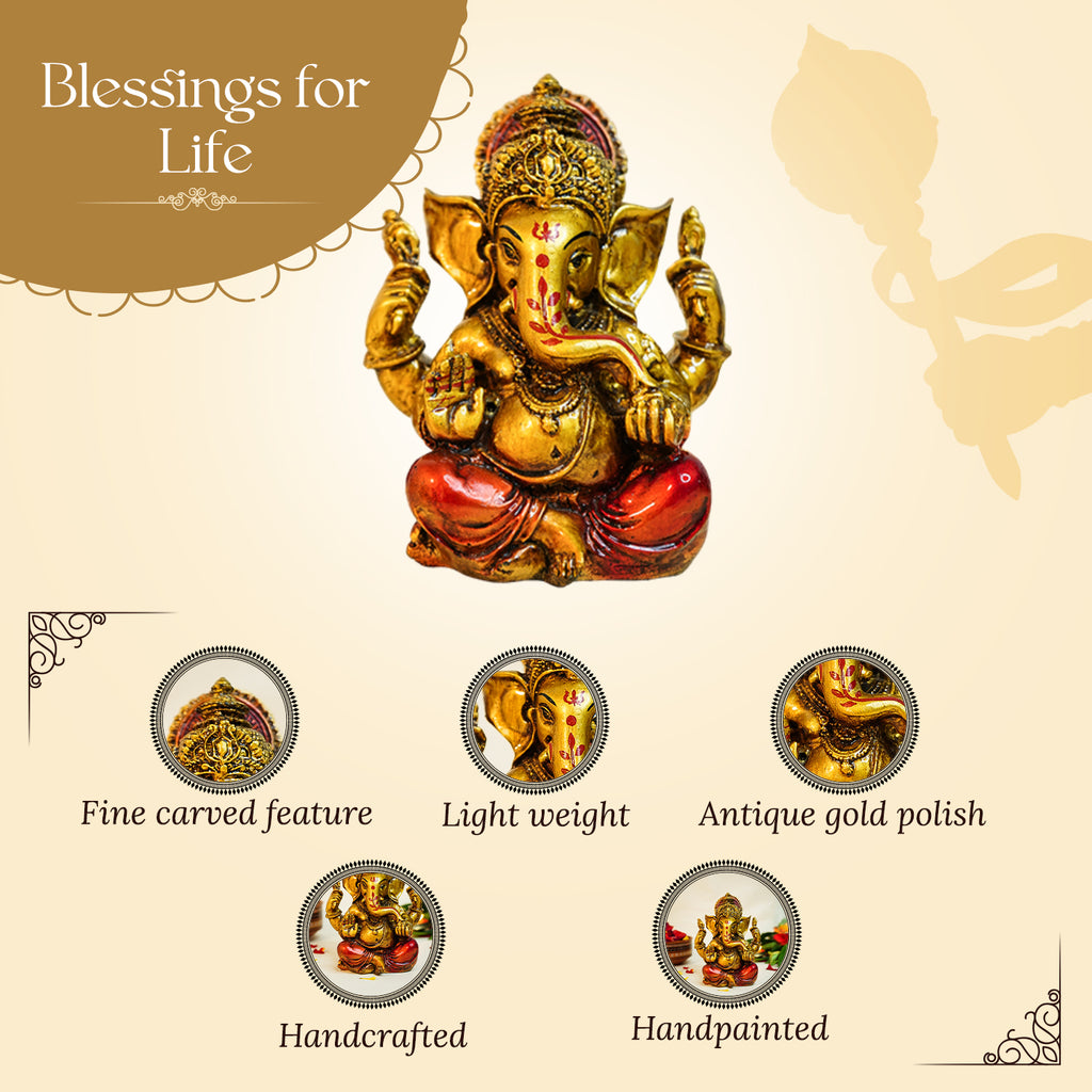 Resin Ganesha Idol for Puja , Office Desk & Gifting
