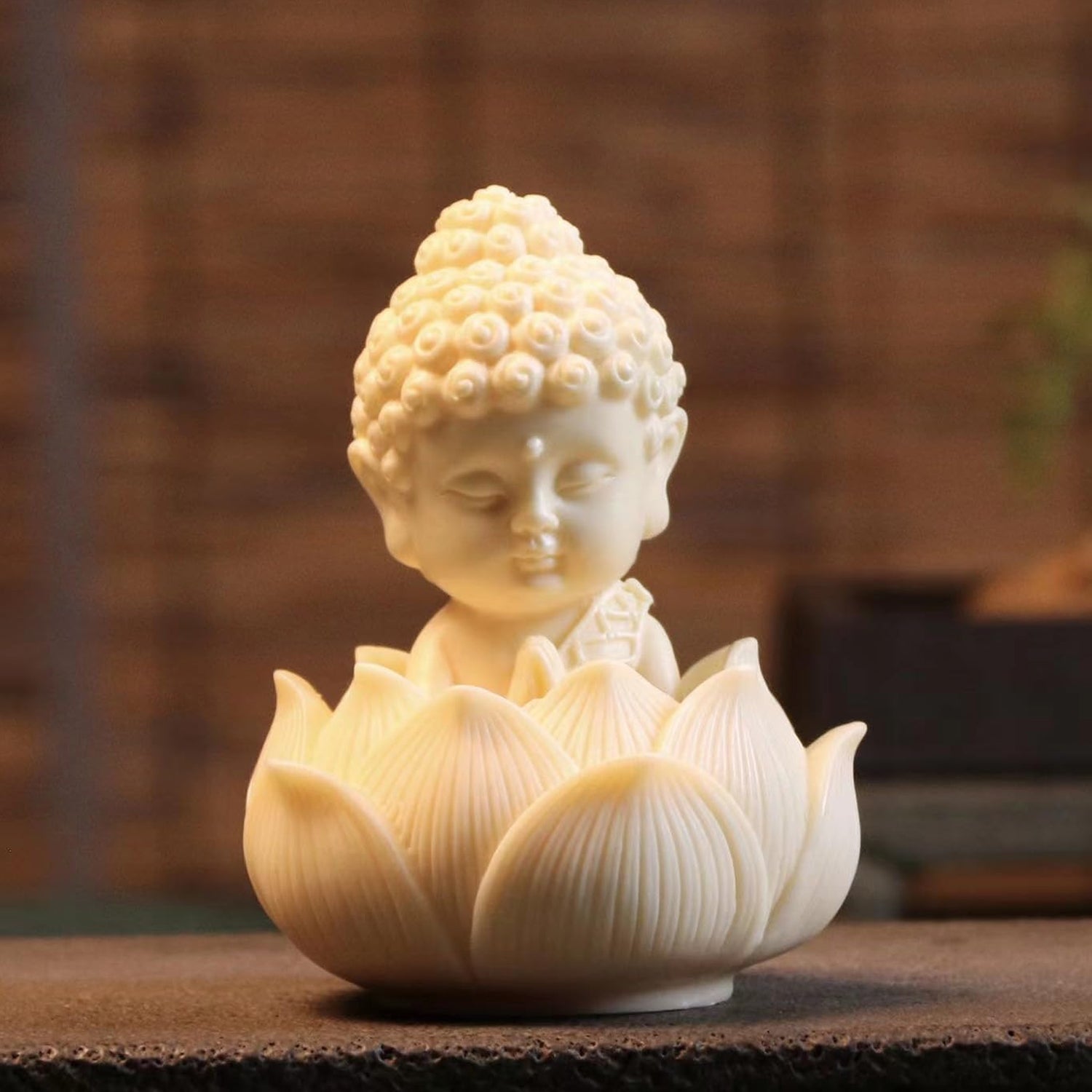 Resin Buddha with Lotus Showpiece for Home Decor & Gifting