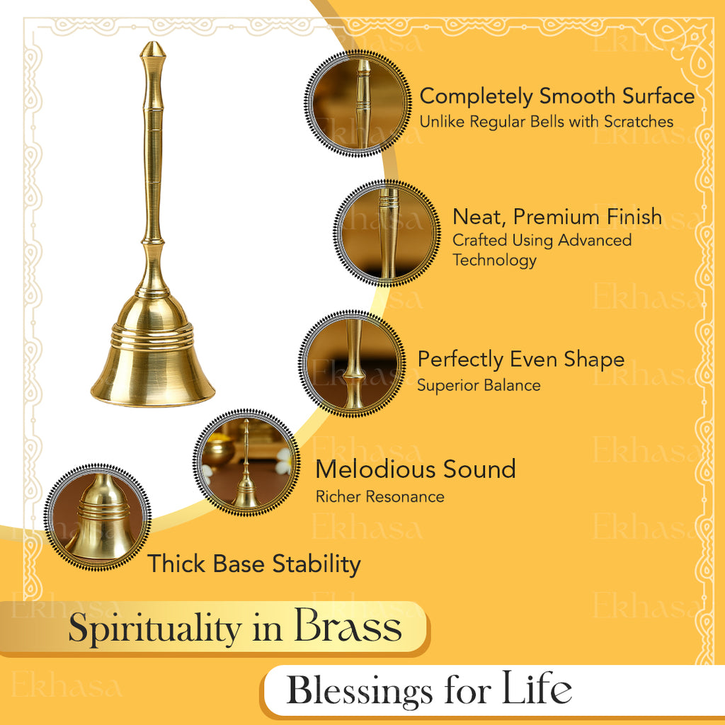 Pure Brass Bell for Home Pooja & Temple