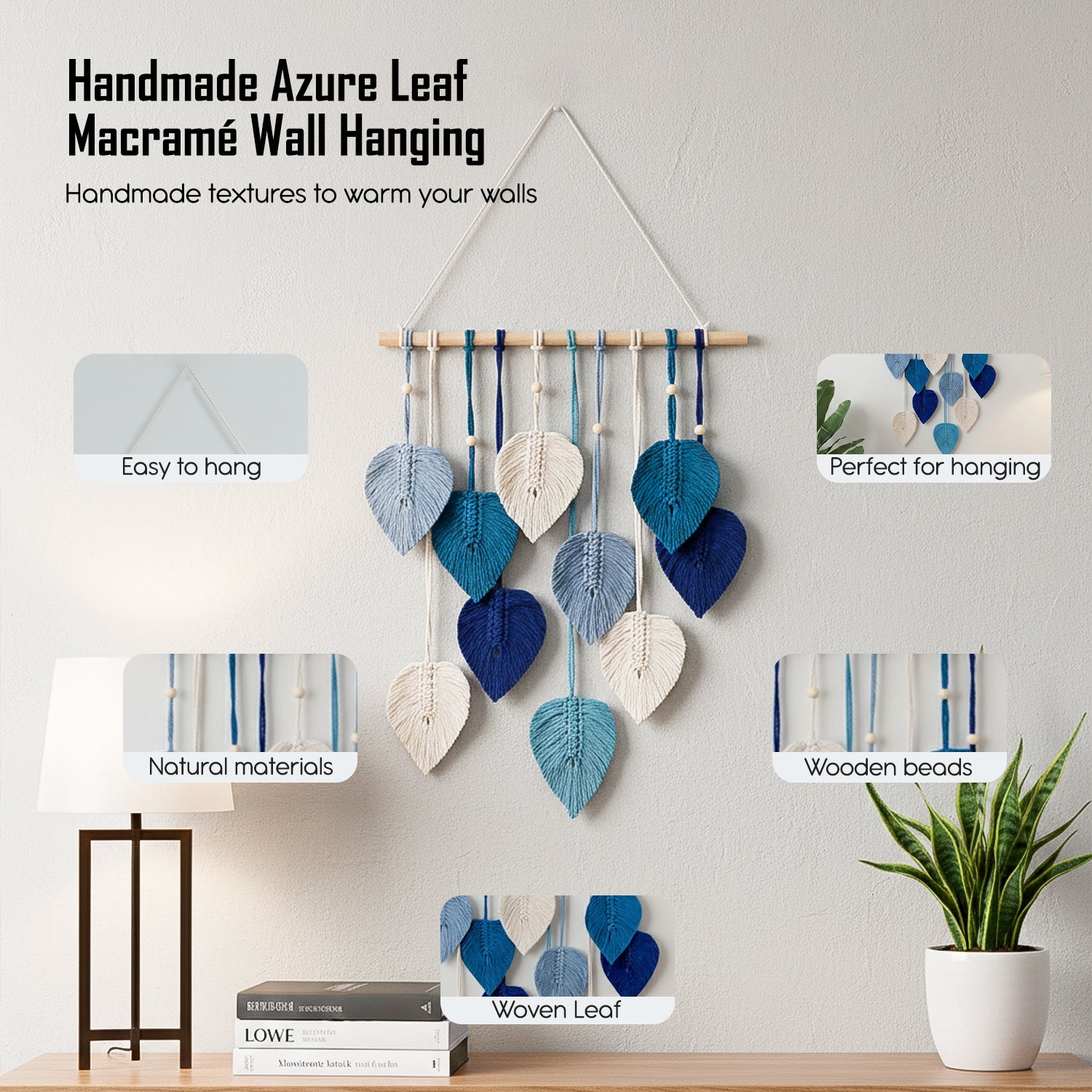 Macrame Leaf Wall Hanging for Home Decor & Gifting