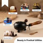 Metal Dhoop Dani with Wooden Handle for Pooja, Meditation & Home Temple Rituals