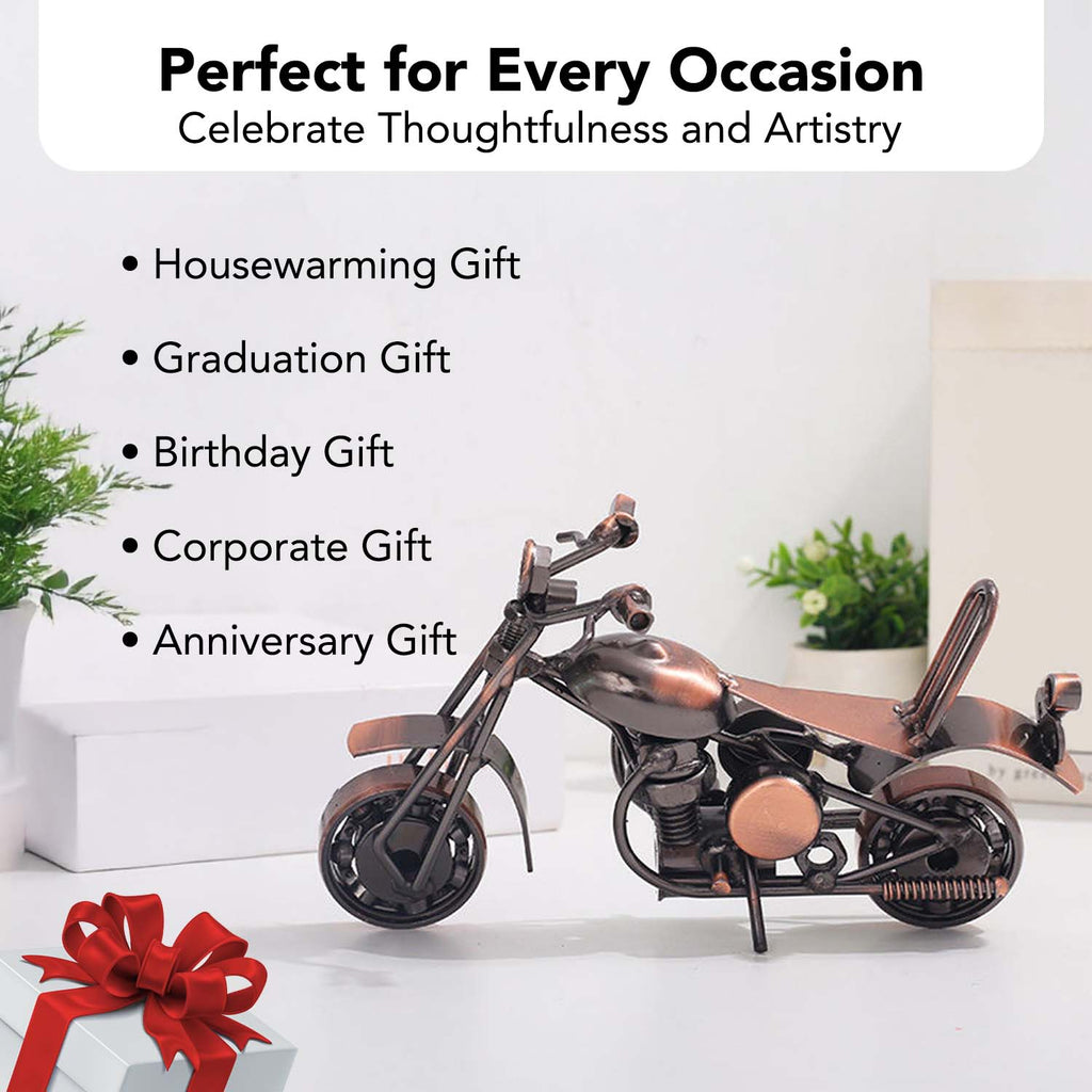 Metal Bike Showpiece for Home Decor, Office Desk & Gifting