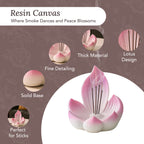 Resin Lotus Incense Stick Holder with Ash Catcher for Home Decor & Pooja