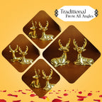 Pure Brass Deer Showpiece for Home Decor, Living Room & Gifting
