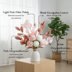 Ceramic Artificial Flowers with Vase for Home Decor & Gifting