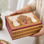 Traditional Printed Foldable Multipurpose Gift Hamper Box with Magnetic Closure (26.5 x 21 x 11 cm)