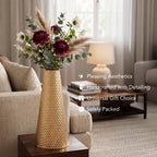 Tapered Golden Metal Vase for Home Decor, Living Room & Gifting