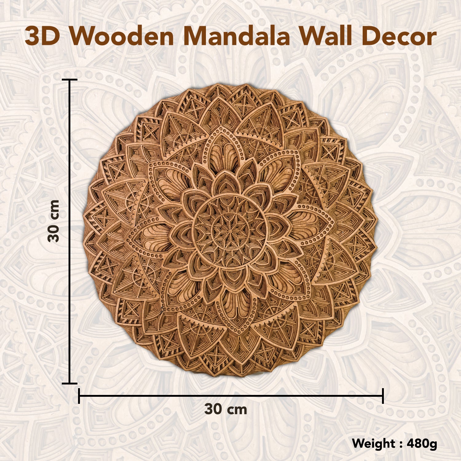 3D Mandala Wooden Wall Art for Home Decor & Gifting