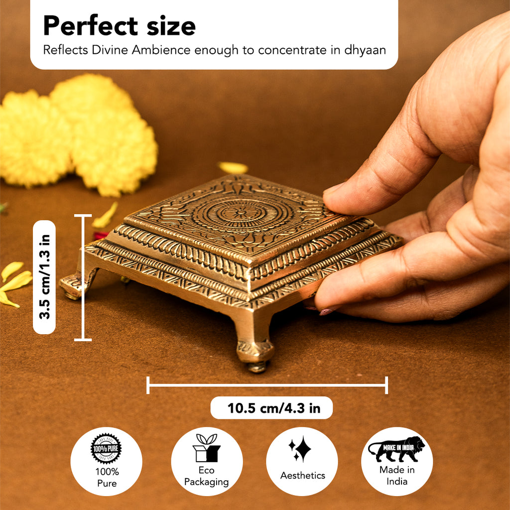 Pure Brass Chowki for God Idols & Puja Decoration