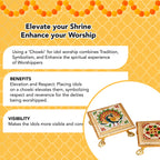 Wooden Chowki Set of 2 for God Idols & Puja Decoration