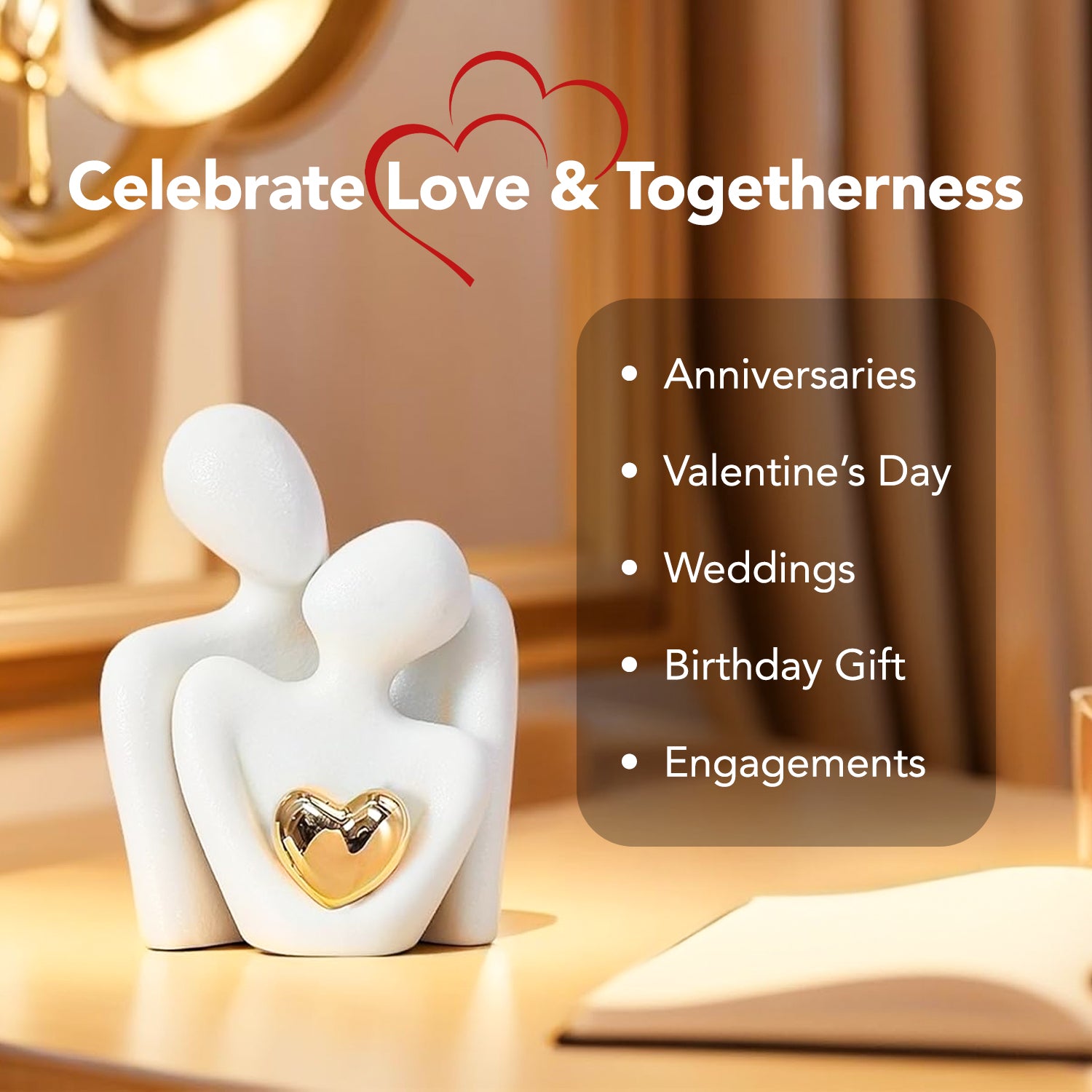 Resin Couple Showpiece for Home Decor & Gifting
