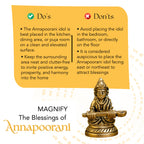 Brass Annapurna Devi Idol for Home Temple, Kitchen, Restaurant & Office Decor