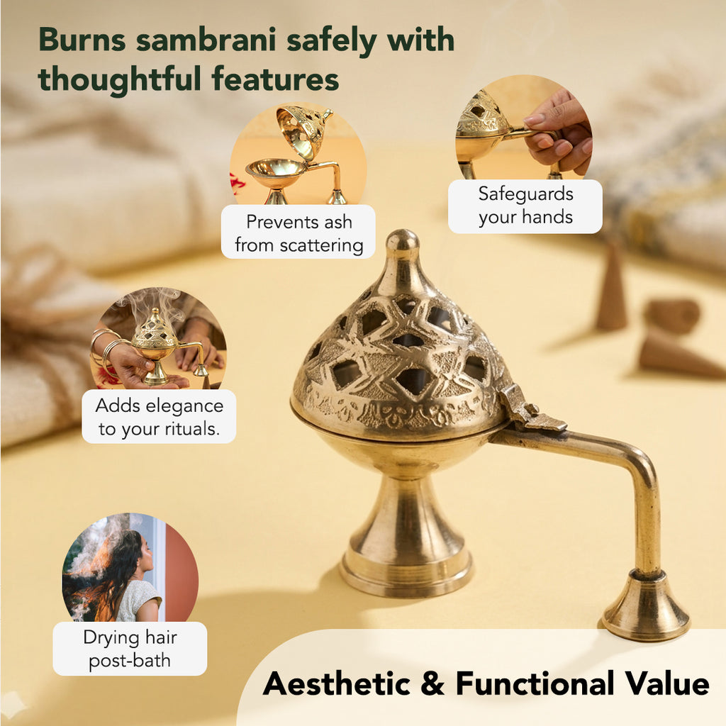 Brass Dhoop Dani for Home Decor & Pooja