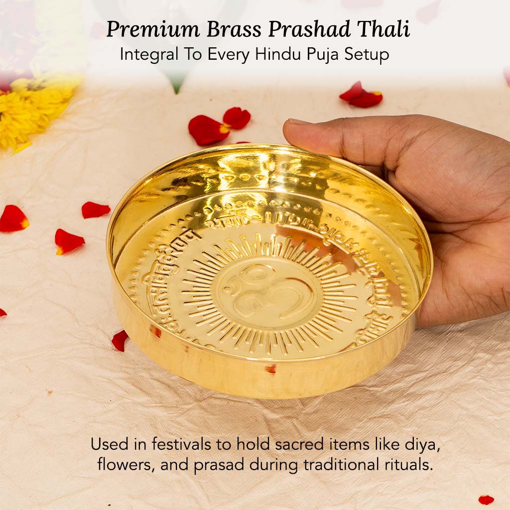 Pure Brass Pooja Thali for Temple Use & Gifting