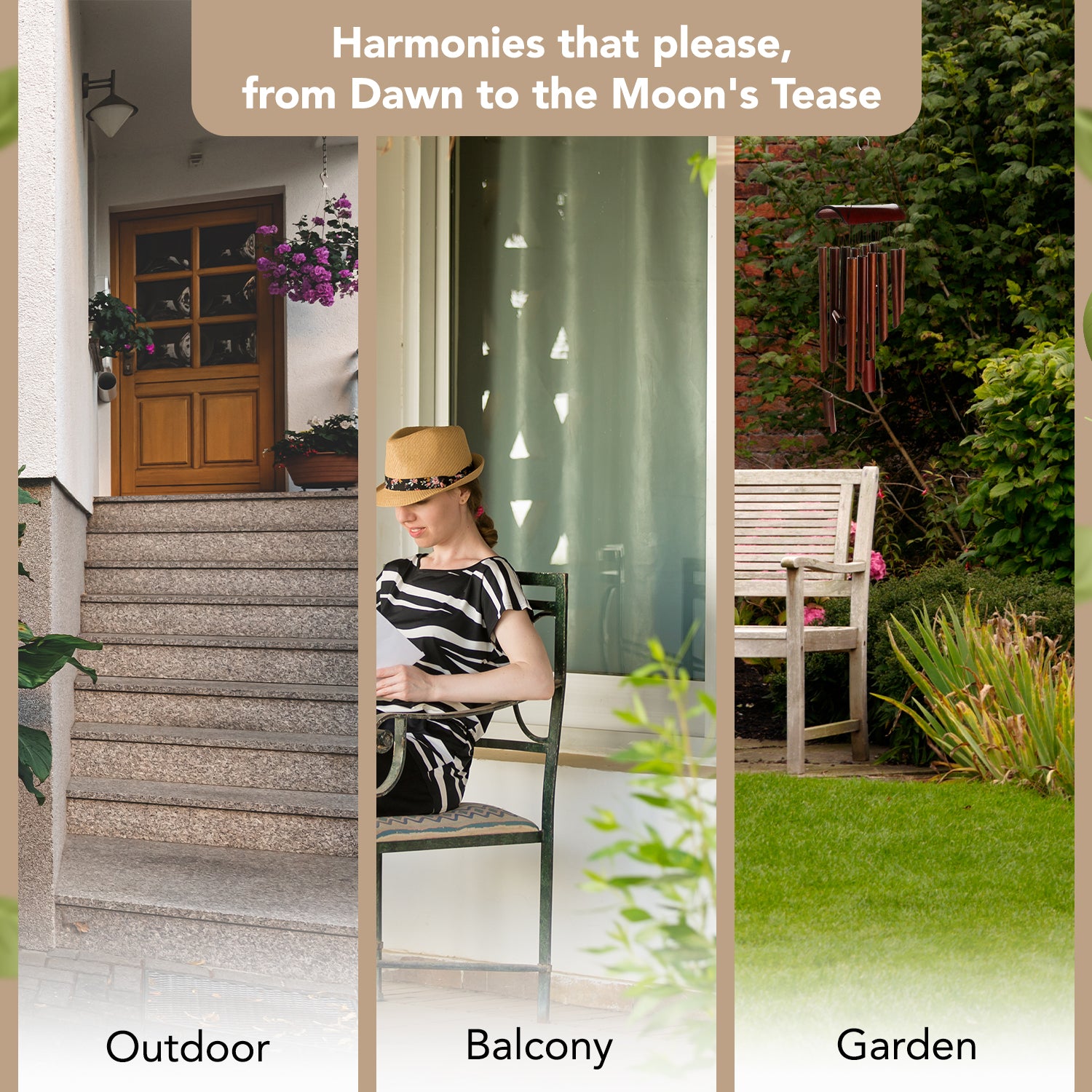 Bamboo Wind Chimes for Home Decor, Balcony & Gifting